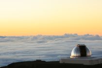 Keck Observatory from the top of Mauna Kea at sunset